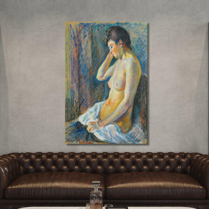 Nudo Seduto Maximilien Luce mlc75 quadro stampato su tela