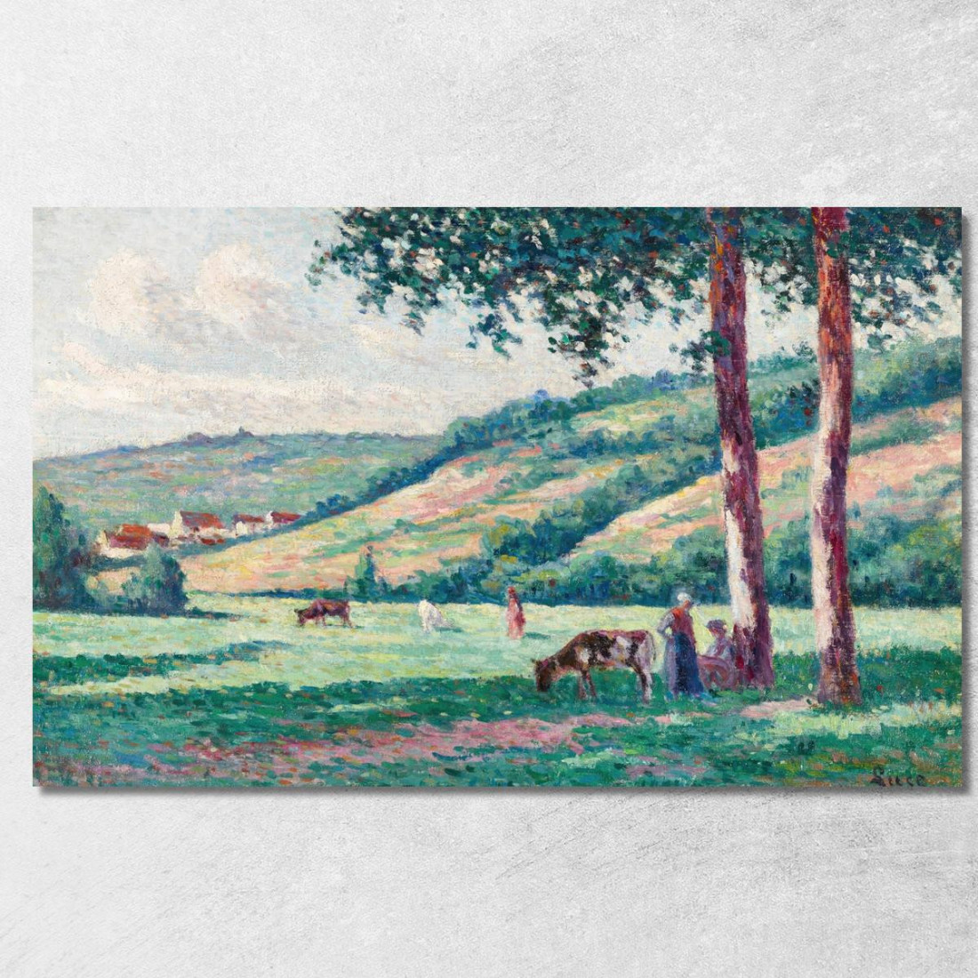 Paesaggio Con Pastorelle E Mandriani Maximilien Luce mlc80 quadro stampato su tela Paesaggio Con Pastorelle E Mandriani Maximilien Luce mlc80 quadro stampato su tela
