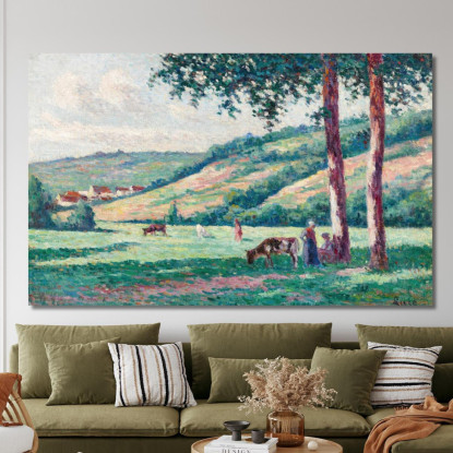 Paesaggio Con Pastorelle E Mandriani Maximilien Luce mlc80 quadro stampato su tela