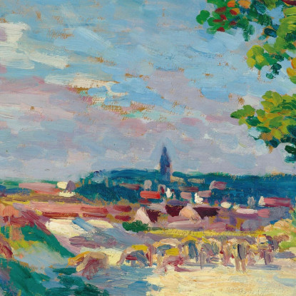 Paesaggio A Méréville Maximilien Luce mlc84 quadro stampato su tela