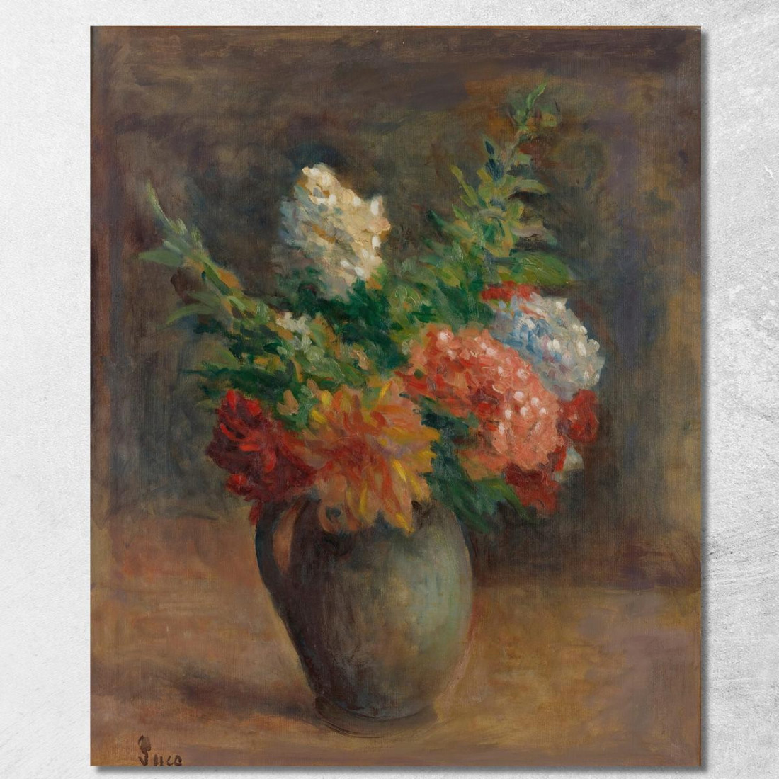 Peonie Gerani E Lillà Bianchi Maximilien Luce mlc89 quadro stampato su tela Peonie Gerani E Lillà Bianchi Maximilien Luce mlc89 quadro stampato su tela