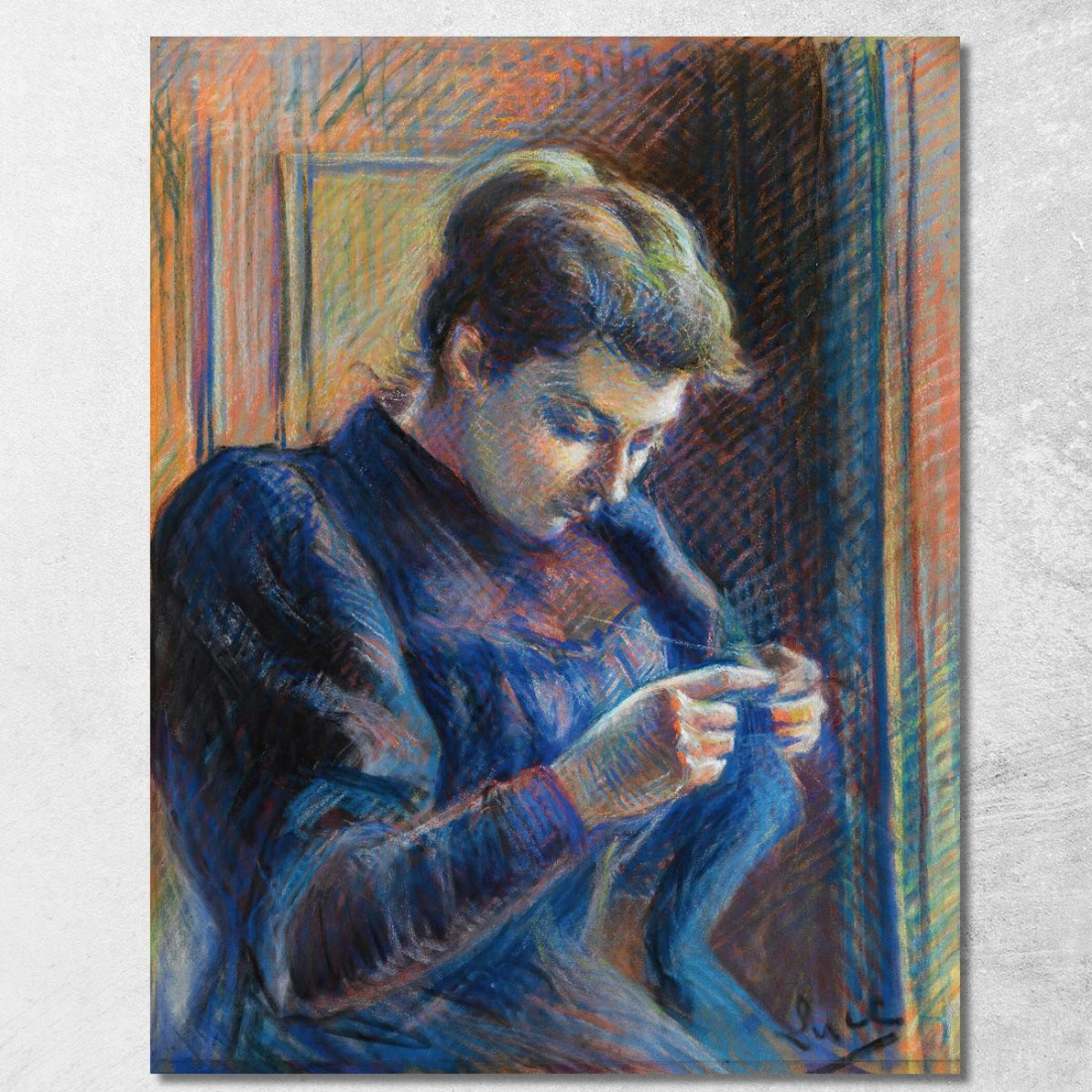 Ritratto Di Madame Berthier Maximilien Luce mlc93 quadro stampato su tela Ritratto Di Madame Berthier Maximilien Luce mlc93 quadro stampato su tela
