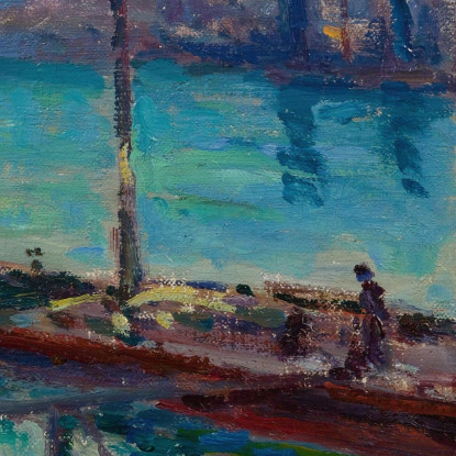 Chiatta Sulla Riva Della Senna Maximilien Luce mlc94 quadro stampato su tela