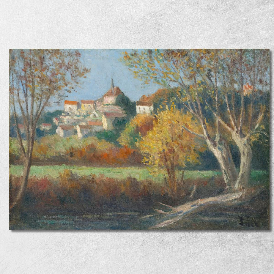 Rolleboise Il Villaggio Maximilien Luce mlc100 quadro stampato su tela Rolleboise Il Villaggio Maximilien Luce mlc100 quadro stampato su tela