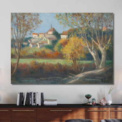 Rolleboise Il Villaggio Maximilien Luce mlc100 quadro stampato su tela