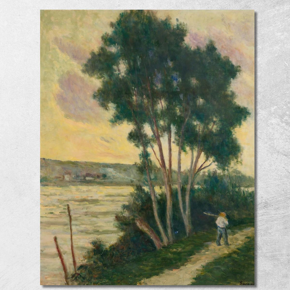 Sandrecourt Il Sentiero Lungo Il Fiume Maximilien Luce mlc106 quadro stampato su tela