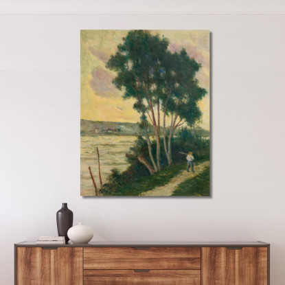Sandrecourt Il Sentiero Lungo Il Fiume Maximilien Luce mlc106 quadro stampato su tela