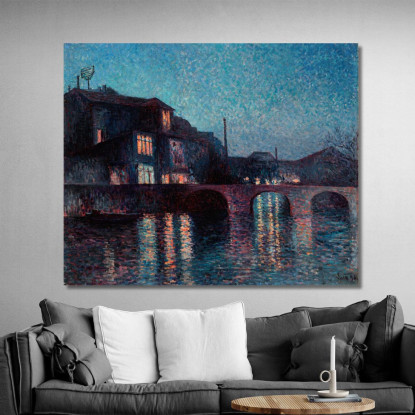 Il Fiume Sambre A Charleroi Maximilien Luce mlc110 quadro stampato su tela