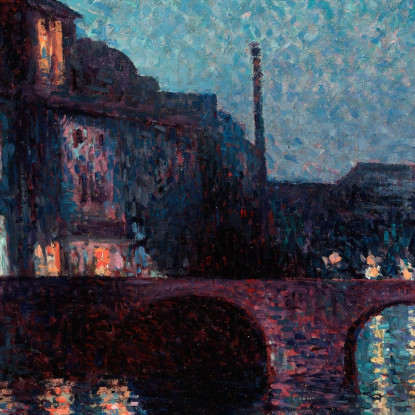 Il Fiume Sambre A Charleroi Maximilien Luce mlc110 quadro stampato su tela