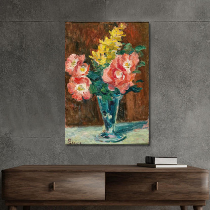 Vaso Con Fiori Maximilien Luce mlc114 quadro stampato su tela