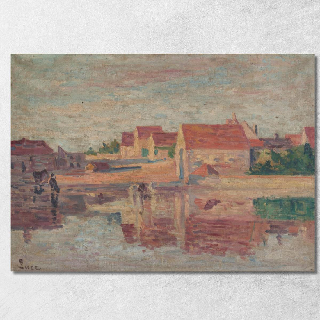 Villaggio Sul Bordo Di Un Fiume Maximilien Luce mlc115 quadro stampato su tela Villaggio Sul Bordo Di Un Fiume Maximilien Luce mlc115 quadro stampato su tela