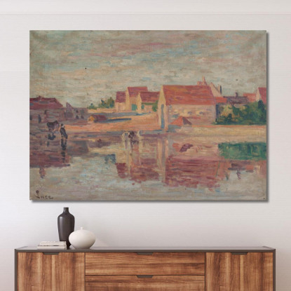 Villaggio Sul Bordo Di Un Fiume Maximilien Luce mlc115 quadro stampato su tela