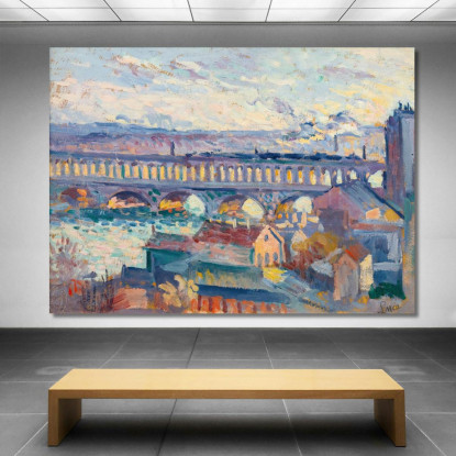 Vista Sul Viadotto D’Auteuil Maximilien Luce mlc116 quadro stampato su tela