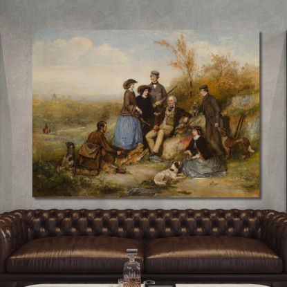 La Battuta Di Caccia William Powell Frith wpf23 quadro stampato su tela