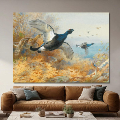 Fagiano Di Monte In Primo Piano Archibald Thorburn ath24 quadro stampato su tela