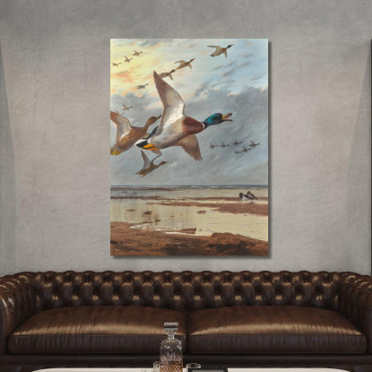 Rientrando Dal Mare Archibald Thorburn ath36 quadro stampato su tela