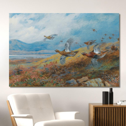 Caccia Alla Pernice Archibald Thorburn ath42 quadro stampato su tela