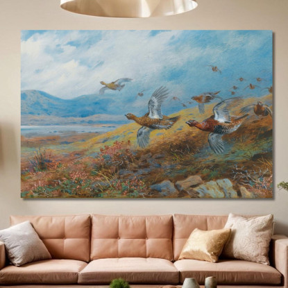 Caccia Alla Pernice Archibald Thorburn ath42 quadro stampato su tela