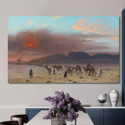 Carovana Nel Deserto Jean-Léon Gérôme jlg34 quadro stampato su tela