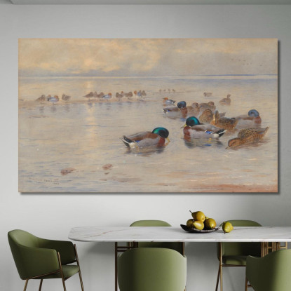 Germani Reali Su Un Lago Archibald Thorburn ath67 quadro stampato su tela