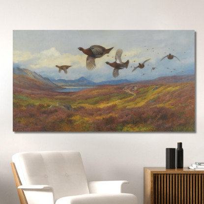 Deviazione Dai Fucili - Pernice Rossa Archibald Thorburn ath98 quadro stampato su tela