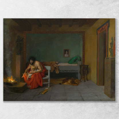 Le Membra Tremanti Di Cupido Scaldano Le Braci Jean-Léon Gérôme jlg42 quadro stampato su tela