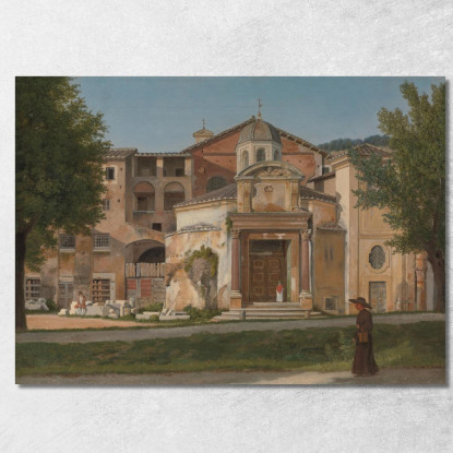 Una Sezione Della Via Sacra A Roma: La Chiesa Dei Santi Cosma E Damiano Christoffer Wilhelm Eckersberg cwe6 quadro stampato su