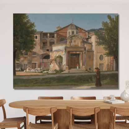 Una Sezione Della Via Sacra A Roma: La Chiesa Dei Santi Cosma E Damiano Christoffer Wilhelm Eckersberg cwe6 quadro stampato su
