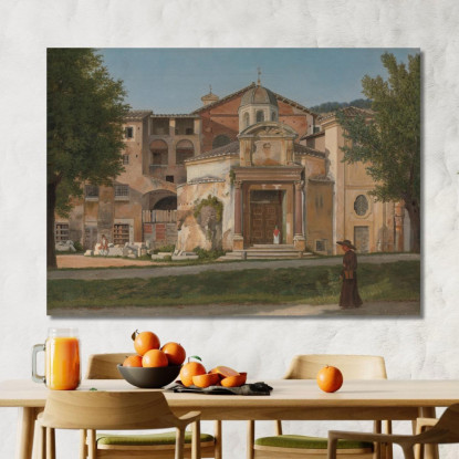Una Sezione Della Via Sacra A Roma: La Chiesa Dei Santi Cosma E Damiano Christoffer Wilhelm Eckersberg cwe6 quadro stampato su