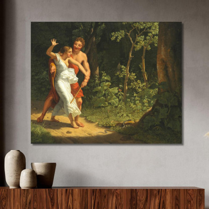 Una Scena Di Seduzione In Una Foresta Christoffer Wilhelm Eckersberg cwe7 quadro stampato su tela