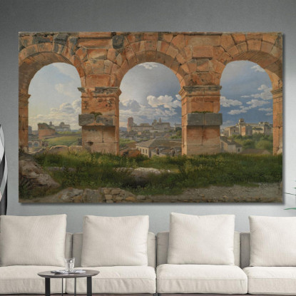 Una Vista Attraverso Tre Archi Del Terzo Piano Del Colosseo Christoffer Wilhelm Eckersberg cwe9 quadro stampato su tela