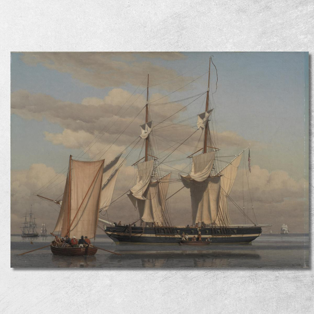 Un Brigantino Della Marina Americana All'Ancora Mentre Le Sue Vele Si Asciugano Christoffer Wilhelm Eckersberg cwe14 quadro sta Un Brigantino Della Marina Americana All'Ancora Mentre Le Sue Vele Si Asciugano Christoffer Wilhelm Eckersberg cwe14 quadro sta
