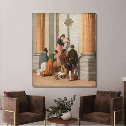 Devozione Presso La Porta Santa Della Basilica Di San Pietro Christoffer Wilhelm Eckersberg cwe21 quadro stampato su tela