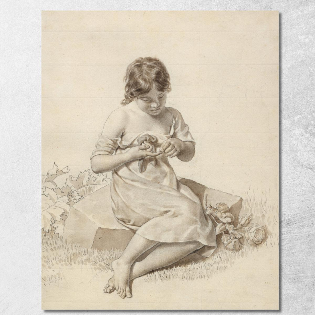 Una Piccola Ragazza Che Si È Punta Il Dito Con Una Spina Di Rosa Christoffer Wilhelm Eckersberg cwe23 quadro stampato su tela Una Piccola Ragazza Che Si È Punta Il Dito Con Una Spina Di Rosa Christoffer Wilhelm Eckersberg cwe23 quadro stampato su tela