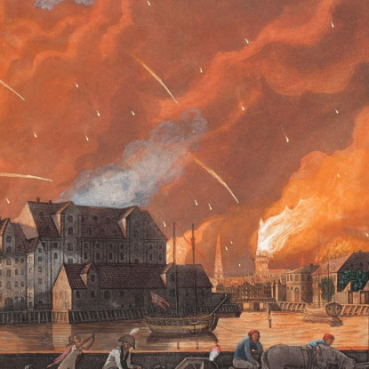 Copenaghen Nella Notte Tra Il 4 E Il 5 Settembre Christoffer Wilhelm Eckersberg cwe32 quadro stampato su tela