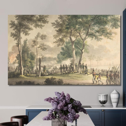 L'Attacco Dei Cacciatori Di Vita Nei Giardini Di Classen 31 Agosto 1807 Christoffer Wilhelm Eckersberg cwe36 quadro stampato su