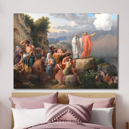 Mosè Fa Ritornare Il Mar Rosso E L'Esercito Del Faraone Viene Sommerso Christoffer Wilhelm Eckersberg cwe40 quadro stampato su