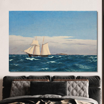 Marina Con L'Isola Di Hjelm E La Costa Dello Jutland Christoffer Wilhelm Eckersberg cwe59 quadro stampato su tela