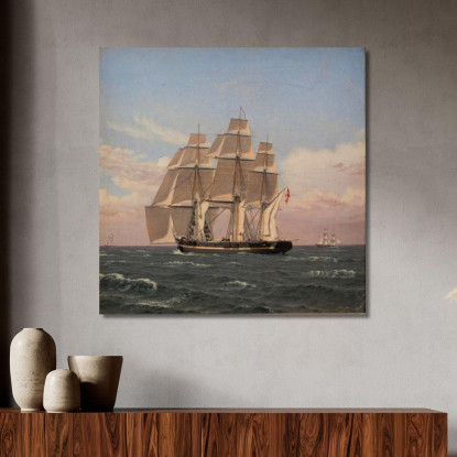 La Corvetta Najaden A Vela Christoffer Wilhelm Eckersberg cwe72 quadro stampato su tela