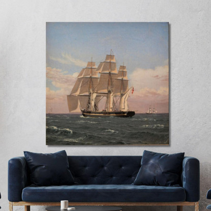 La Corvetta Najaden A Vela Christoffer Wilhelm Eckersberg cwe72 quadro stampato su tela