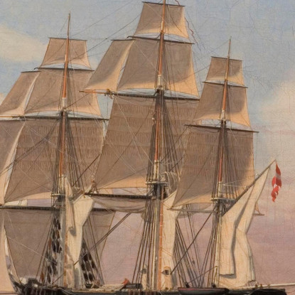 La Corvetta Najaden A Vela Christoffer Wilhelm Eckersberg cwe72 quadro stampato su tela