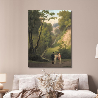 La Spaccatura Del Diavolo Presso Il Maniero Di Liselund Sull'Isola Di Møn Christoffer Wilhelm Eckersberg cwe75 quadro stampato