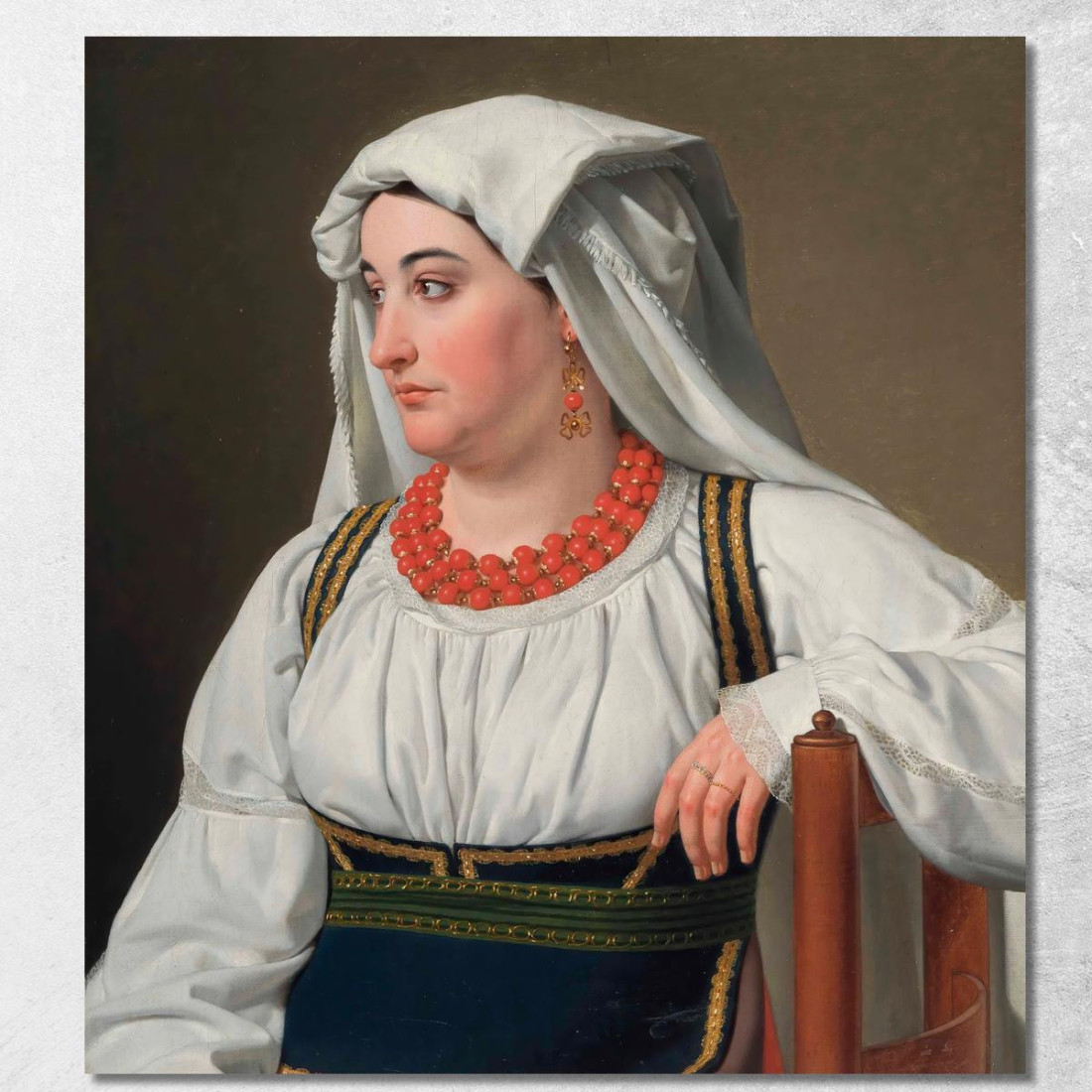 Una Ciociara (Ritratto Di Una Ragazza Di Campagna Romana) Christoffer Wilhelm Eckersberg cwe86 quadro stampato su tela Una Ciociara (Ritratto Di Una Ragazza Di Campagna Romana) Christoffer Wilhelm Eckersberg cwe86 quadro stampato su tela