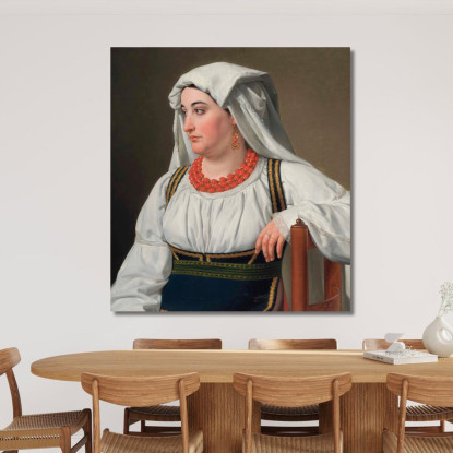 Una Ciociara (Ritratto Di Una Ragazza Di Campagna Romana) Christoffer Wilhelm Eckersberg cwe86 quadro stampato su tela