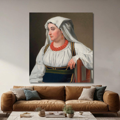 Una Ciociara (Ritratto Di Una Ragazza Di Campagna Romana) Christoffer Wilhelm Eckersberg cwe86 quadro stampato su tela