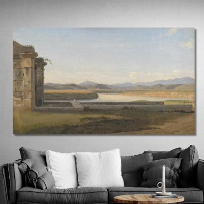 Veduta Dalla Fontana Acetosa Roma Christoffer Wilhelm Eckersberg cwe90 quadro stampato su tela
