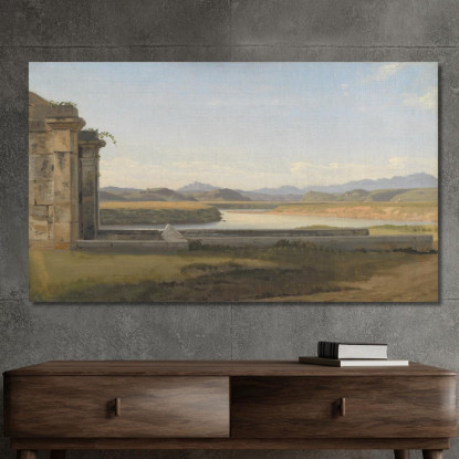 Veduta Dalla Fontana Acetosa Roma Christoffer Wilhelm Eckersberg cwe90 quadro stampato su tela