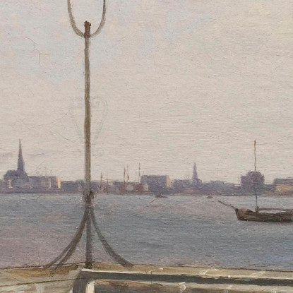 Veduta Dalla Batteria Trekroner Con Copenaghen In Lontananza Christoffer Wilhelm Eckersberg cwe91 quadro stampato su tela