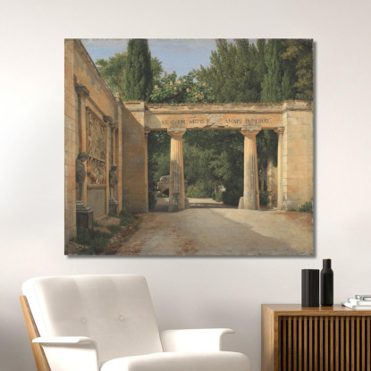 Veduta Del Giardino Di Villa Borghese A Roma Christoffer Wilhelm Eckersberg cwe96 quadro stampato su tela