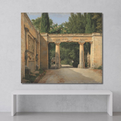 Veduta Del Giardino Di Villa Borghese A Roma Christoffer Wilhelm Eckersberg cwe96 quadro stampato su tela